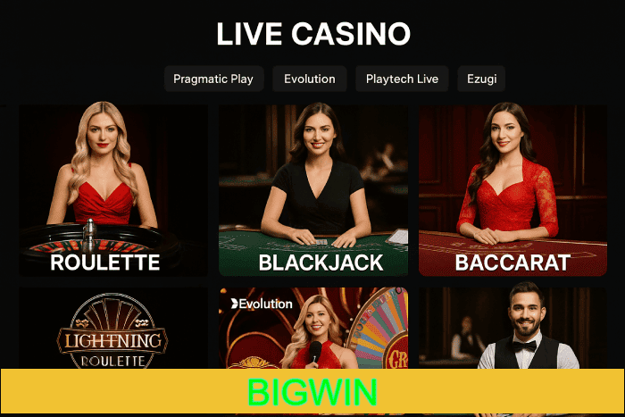 Live Casino BIGWIN bônus e prêmios incríveis