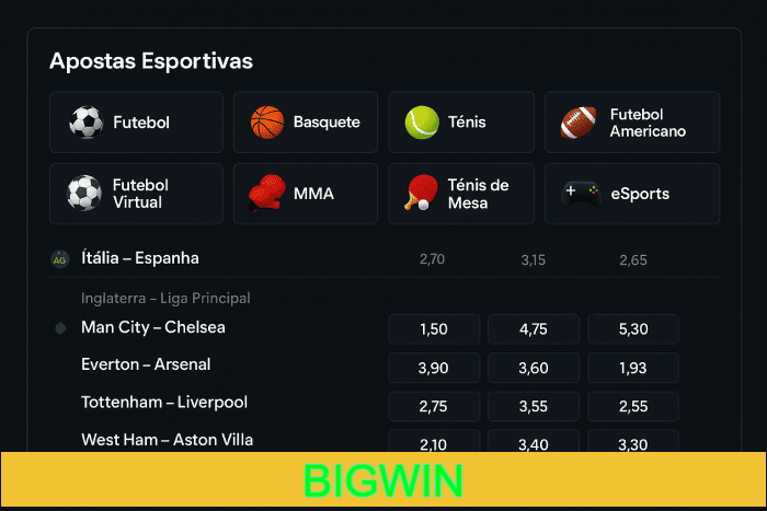 Aposte em apostas esportivas no cassino online BIGWIN